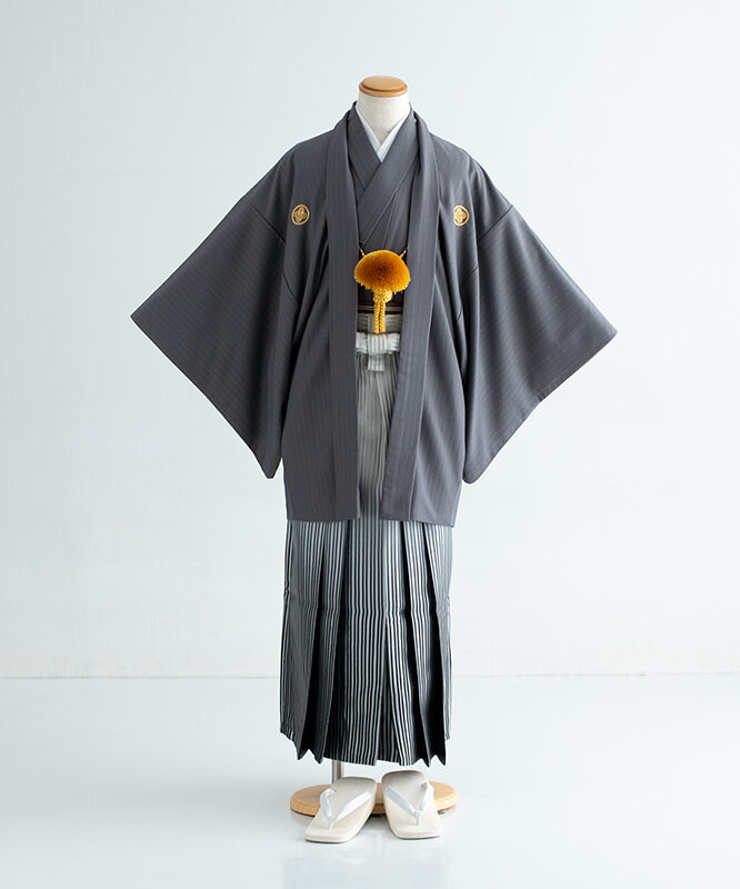 紋付袴 グレー金