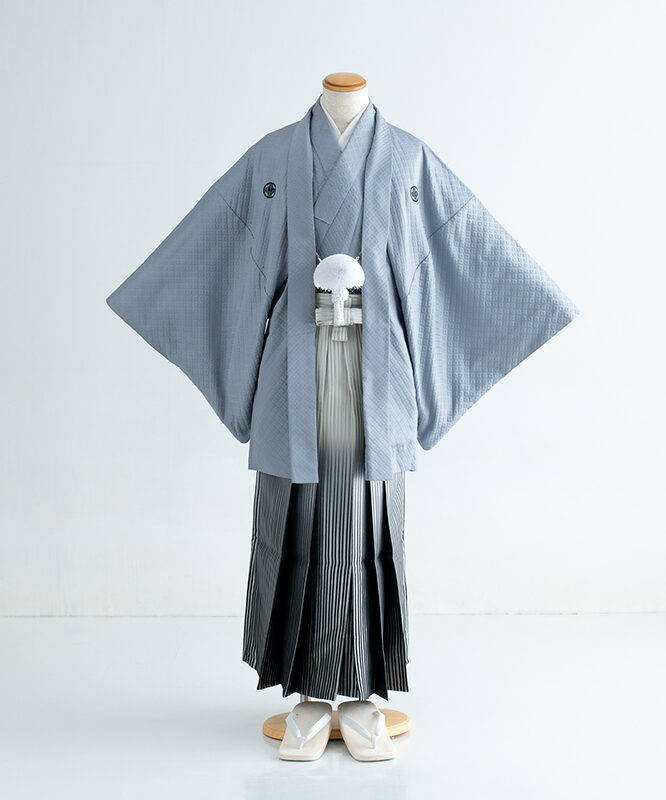 紋付袴 銀ねず
