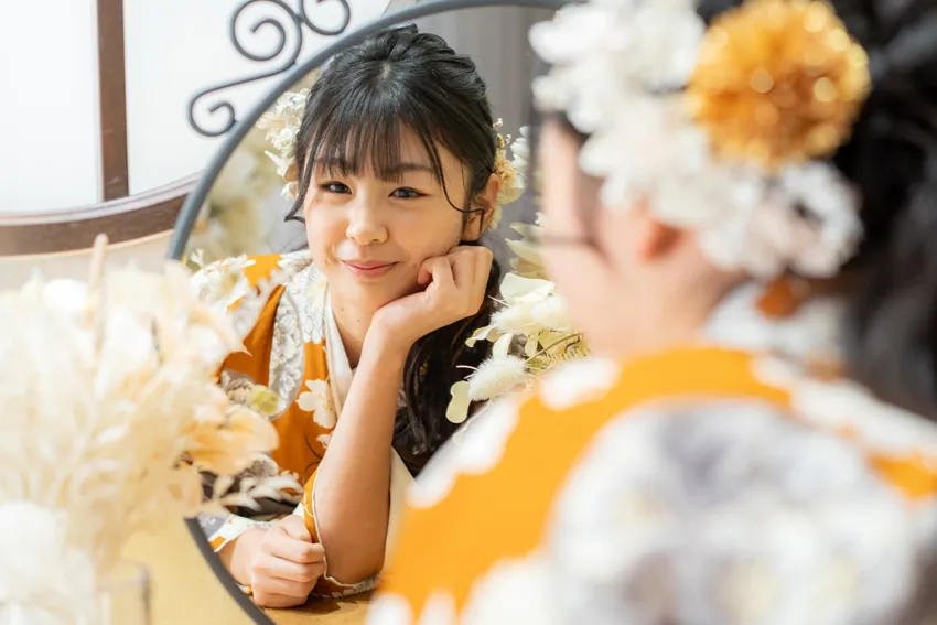 髪飾りをつけた卒業袴のヘアスタイル