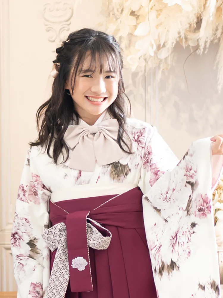 小学校卒業袴 ロングヘア・編み下ろし ヘアアレンジ