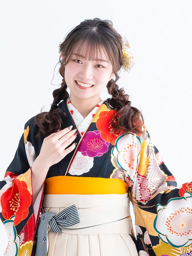 小学校卒業袴 ロングヘア・編み下ろし ヘアアレンジ