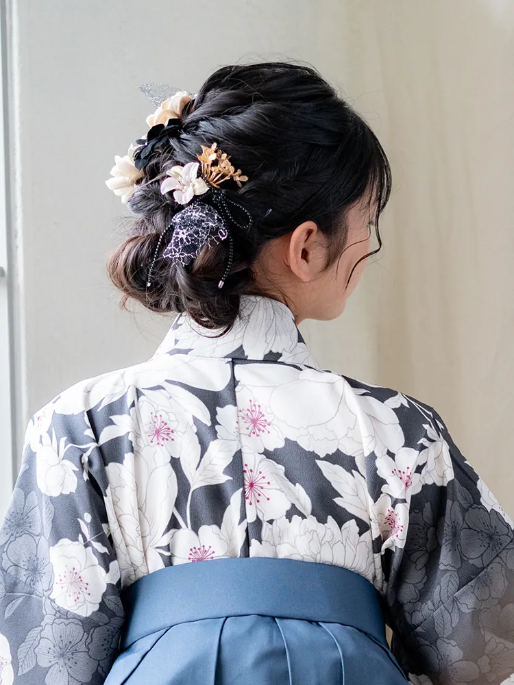 小学校卒業袴 アップスタイル ヘアアレンジ 別カット
