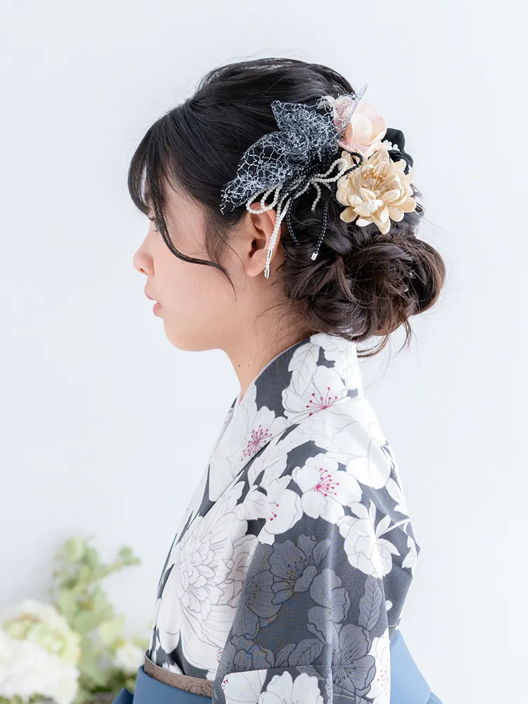 小学校卒業袴 アップスタイル ヘアアレンジ 別カット
