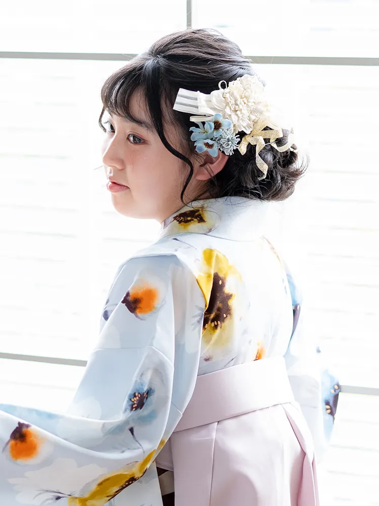 小学校卒業袴 アップスタイル ヘアアレンジ 別カット